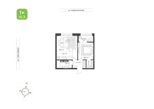 1-к квартира, вторичка, 41м2, 2/16 этаж