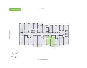 1-к квартира, вторичка, 44м2, 2/7 этаж