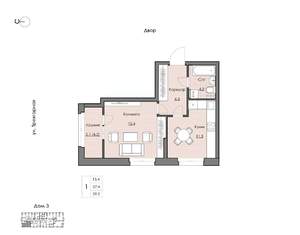 1-к квартира, вторичка, 40м2, 1/20 этаж