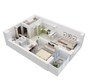 1-к квартира, вторичка, 56м2, 19/24 этаж