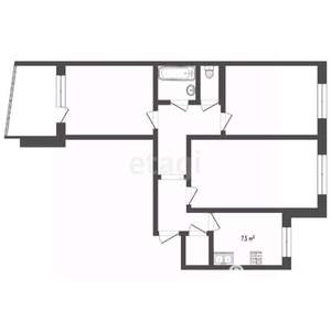3-к квартира, вторичка, 65м2, 4/10 этаж