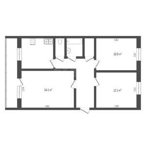 3-к квартира, вторичка, 65м2, 2/11 этаж