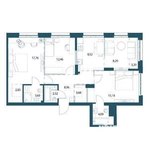 3-к квартира, вторичка, 90м2, 10/25 этаж