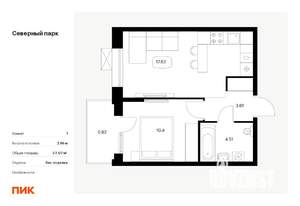 1-к квартира, вторичка, 37м2, 4/10 этаж