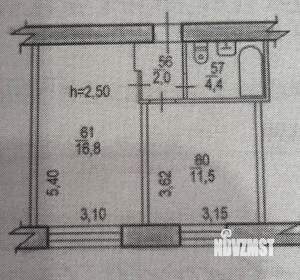 1-к квартира, вторичка, 35м2, 7/9 этаж