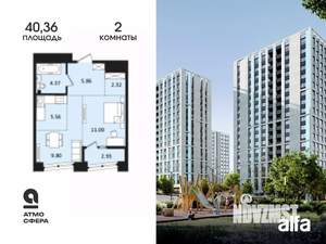 2-к квартира, вторичка, 40м2, 17/17 этаж