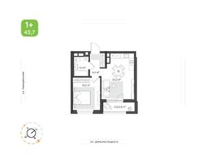1-к квартира, вторичка, 44м2, 19/21 этаж
