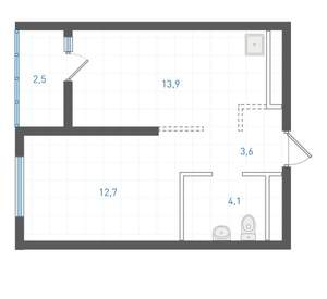 1-к квартира, вторичка, 36м2, 17/25 этаж