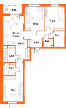 3-к квартира, вторичка, 83м2, 7/10 этаж