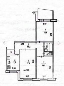 3-к квартира, вторичка, 67м2, 7/10 этаж