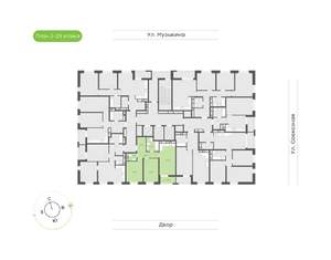 2-к квартира, вторичка, 61м2, 16/23 этаж