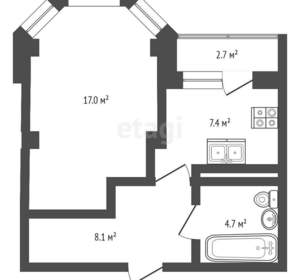 1-к квартира, вторичка, 37м2, 15/19 этаж