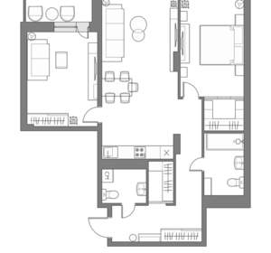 2-к квартира, вторичка, 79м2, 23/24 этаж