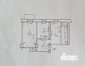 2-к квартира, вторичка, 56м2, 3/4 этаж