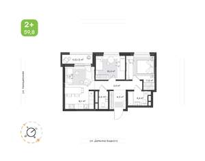 2-к квартира, вторичка, 62м2, 7/21 этаж