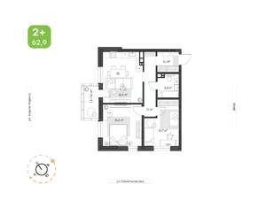 2-к квартира, вторичка, 63м2, 5/24 этаж