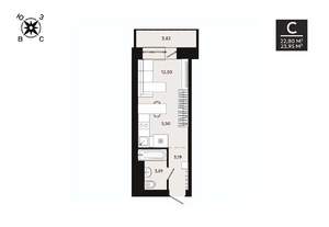 1-к квартира, вторичка, 24м2, 7/8 этаж