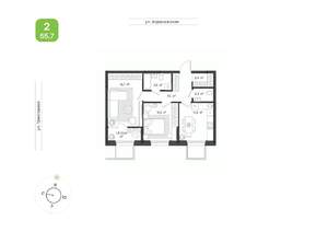 2-к квартира, вторичка, 56м2, 2/16 этаж