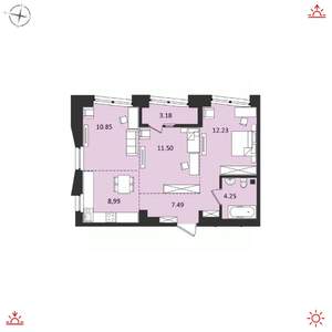 3-к квартира, вторичка, 58м2, 4/16 этаж