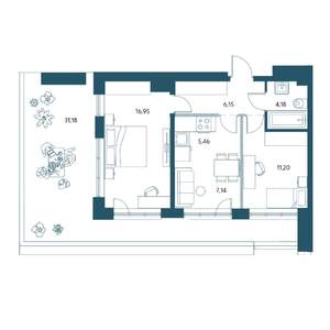 3-к квартира, строящийся дом, 82м2, 16/17 этаж