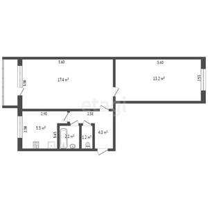 2-к квартира, вторичка, 43м2, 4/5 этаж
