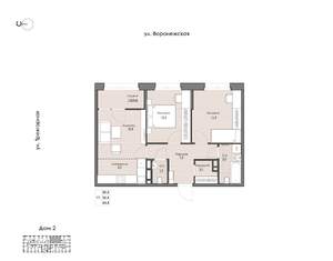 2-к квартира, вторичка, 54м2, 14/16 этаж
