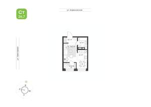 1-к квартира, вторичка, 27м2, 12/16 этаж