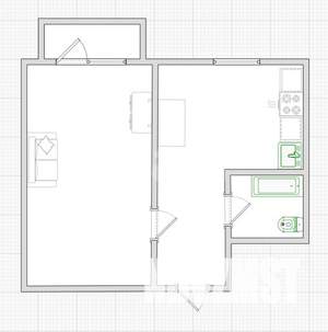 1-к квартира, вторичка, 33м2, 6/9 этаж