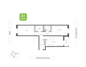 2-к квартира, вторичка, 69м2, 9/9 этаж