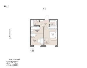 1-к квартира, вторичка, 37м2, 5/9 этаж