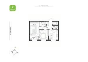 2-к квартира, вторичка, 55м2, 8/16 этаж