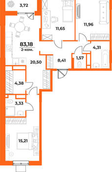 3-к квартира, вторичка, 83м2, 7/10 этаж