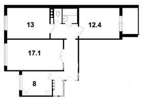 3-к квартира, вторичка, 66м2, 9/10 этаж