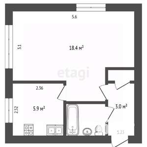 1-к квартира, вторичка, 31м2, 4/5 этаж