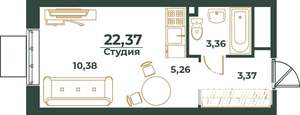 Студия квартира, вторичка, 22м2, 10/24 этаж