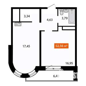1-к квартира, вторичка, 48м2, 25/25 этаж