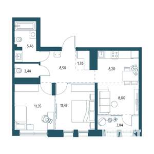 2-к квартира, вторичка, 59м2, 5/17 этаж
