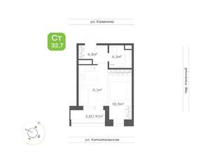 1-к квартира, вторичка, 33м2, 3/24 этаж