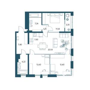 4-к квартира, вторичка, 90м2, 15/17 этаж