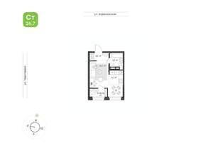 1-к квартира, вторичка, 27м2, 9/16 этаж