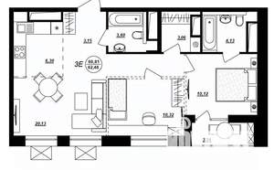 3-к квартира, вторичка, 62м2, 5/17 этаж
