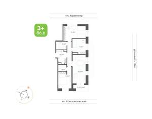 3-к квартира, вторичка, 87м2, 6/24 этаж