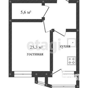 1-к квартира, вторичка, 49м2, 22/23 этаж