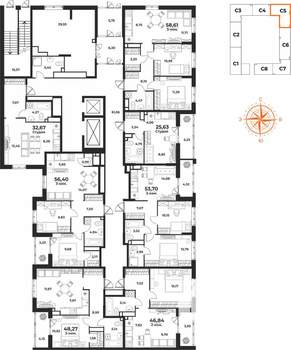 2-к квартира, вторичка, 47м2, 1/10 этаж