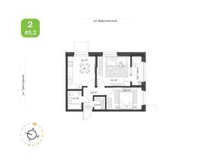 2-к квартира, вторичка, 49м2, 2/16 этаж
