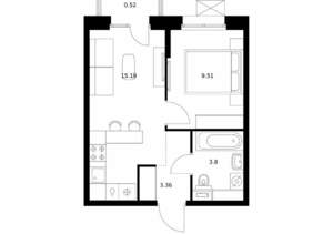 1-к квартира, вторичка, 32м2, 8/10 этаж