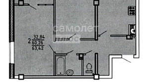 2-к квартира, вторичка, 62м2, 5/9 этаж