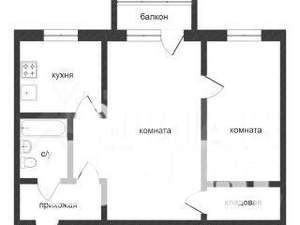 2-к квартира, вторичка, 49м2, 1/5 этаж