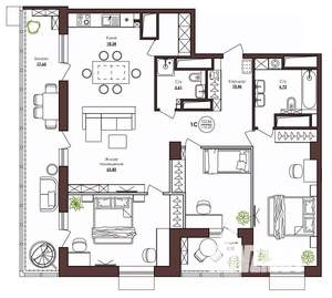1-к квартира, строящийся дом, 110м2, 22/23 этаж