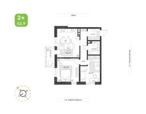 2-к квартира, вторичка, 63м2, 5/24 этаж